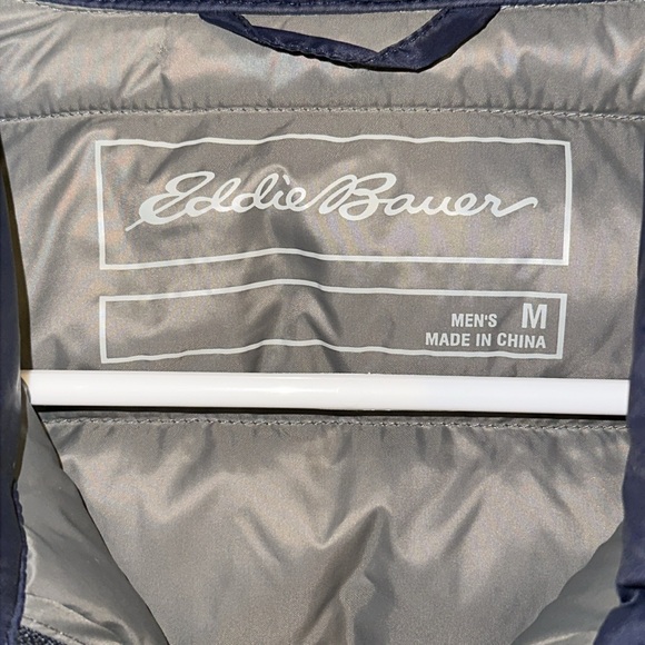 EDDIE BAUER Men’s Navy Blue Down Zip Vest With Pockets Size M - Picture 3 of 9